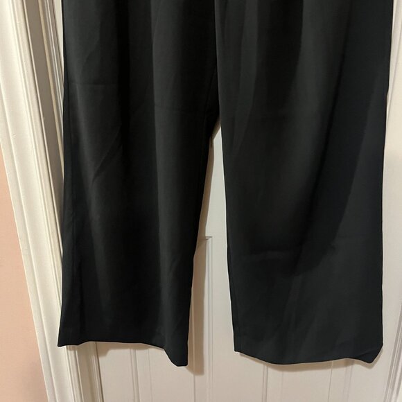GAP Pleated Wide Leg Trouser Black Women's Size 12 Petite Dress Pant Office Work - Picture 4 of 10